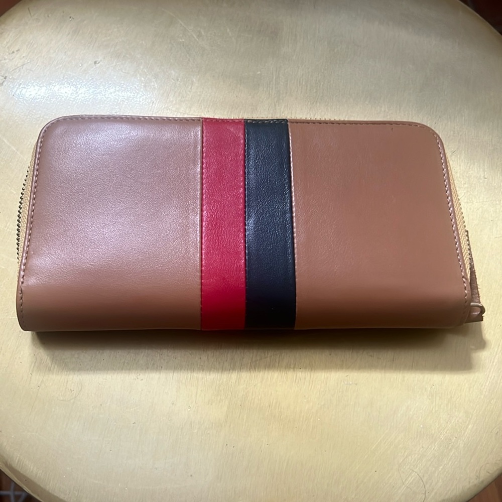 Clare V leather zip around wallet